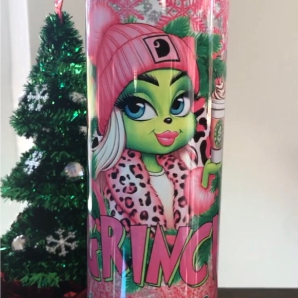 Grinch in Pink Holiday Tumbler - Picture 1 of 2